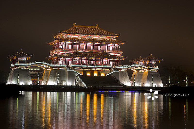 西安唐乐园夜景图片素材