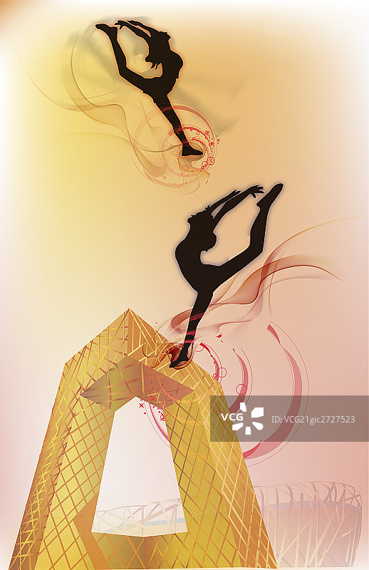 艺术体操运动合成片图片素材