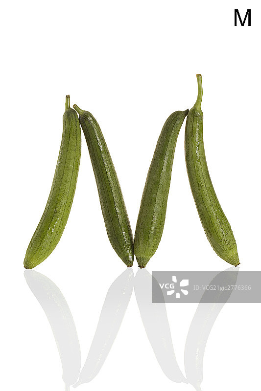 字母M,丝瓜图片素材