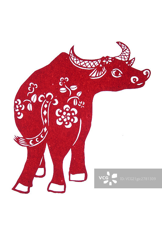 剪纸牛图片素材