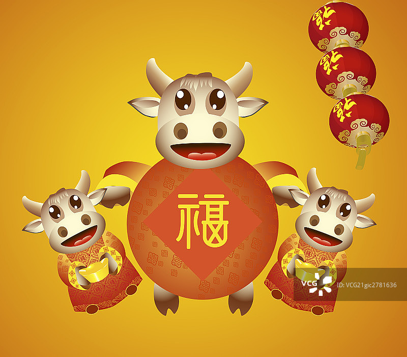 插画牛图片素材