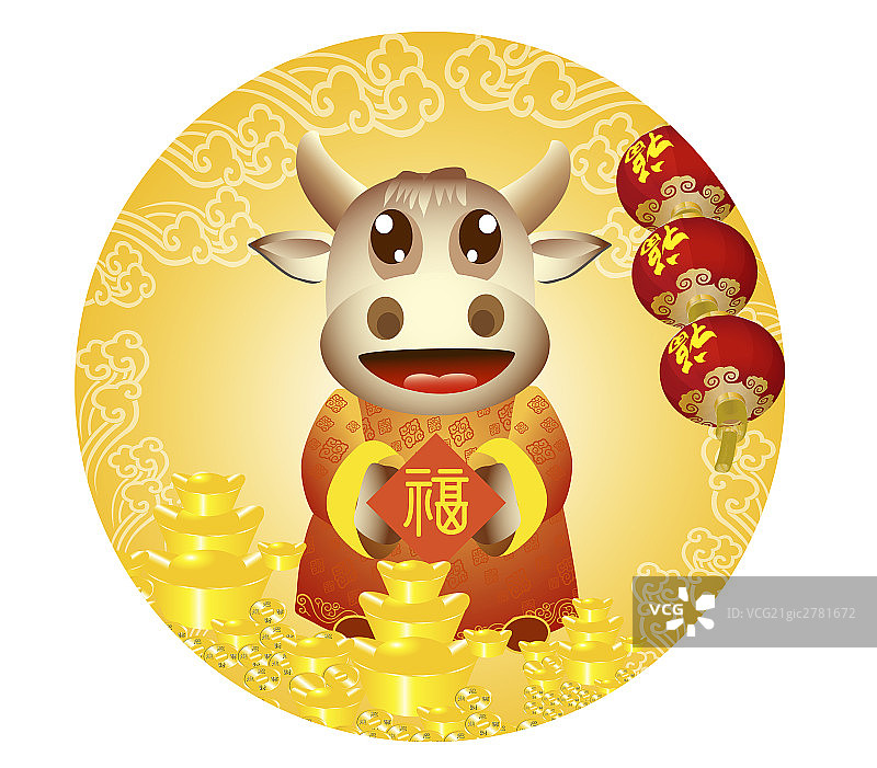 插画牛图片素材