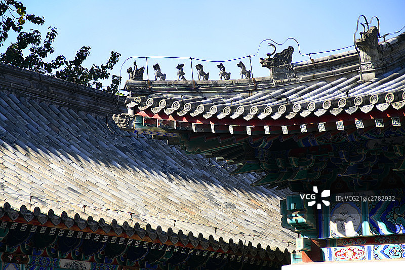 北京大学内的中式建筑图片素材