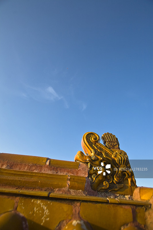 中国,北京,地坛公园,瓦屋顶图片素材