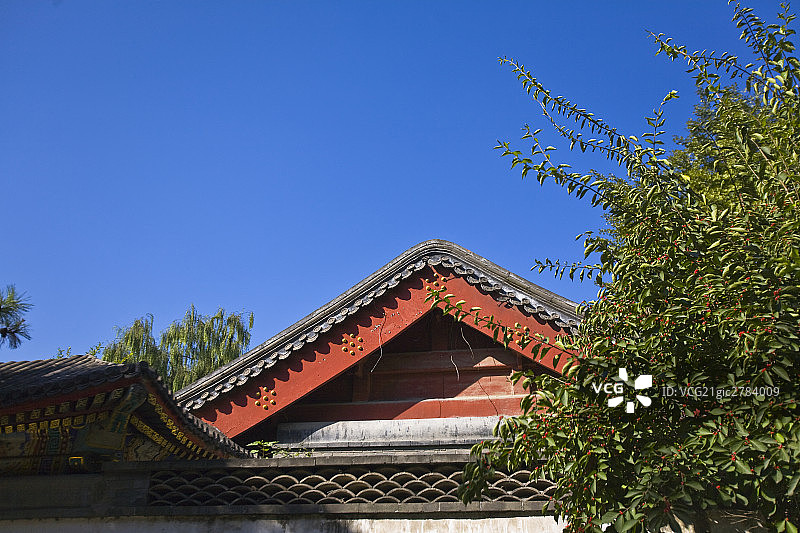北京大观园中的房檐图片素材