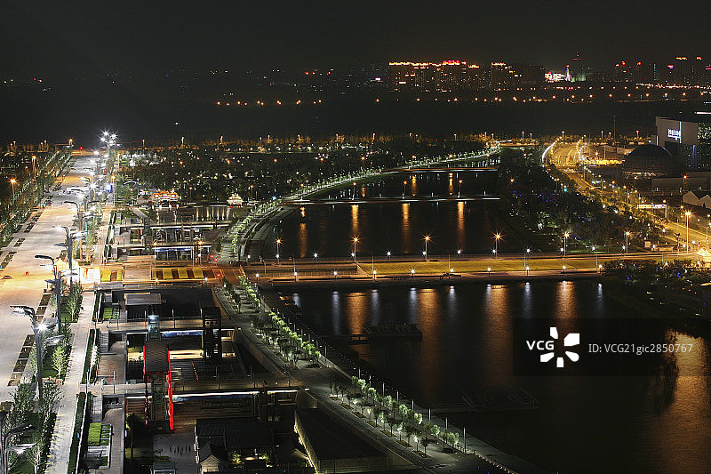 北京奥运中心区夜景图片素材