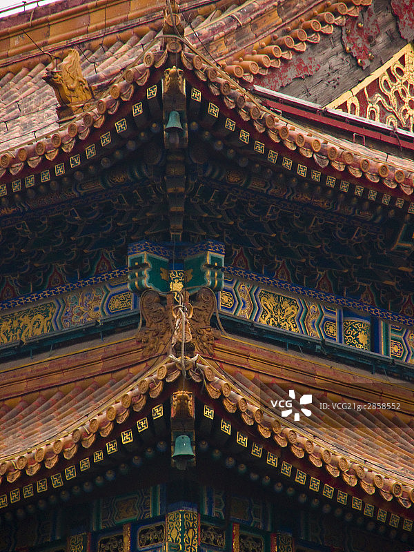 雍和宫建筑屋檐图片素材