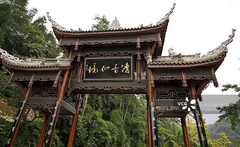 中国,四川,峨眉山,清音阁图片素材