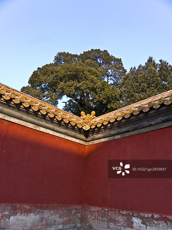 中国,北京,地坛,红墙图片素材