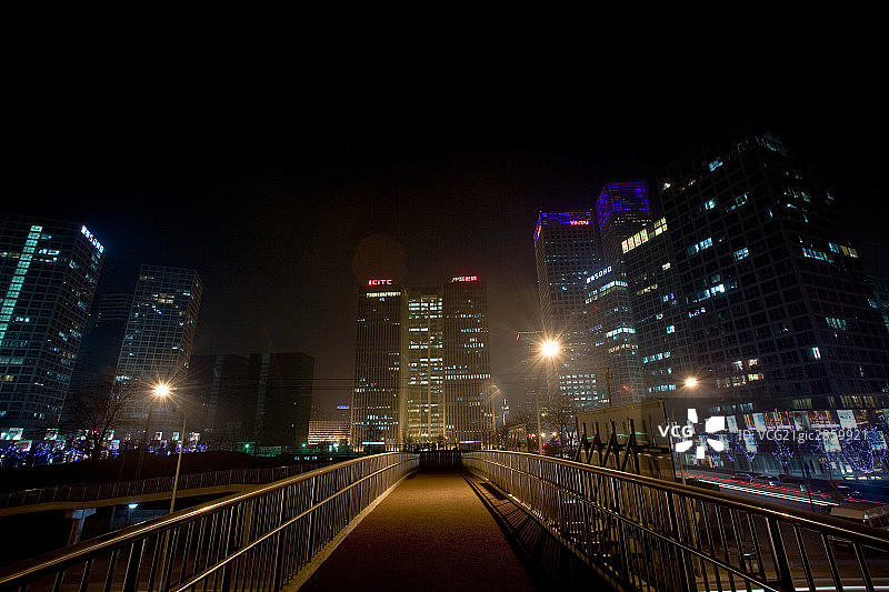 北京CBD夜景图片素材