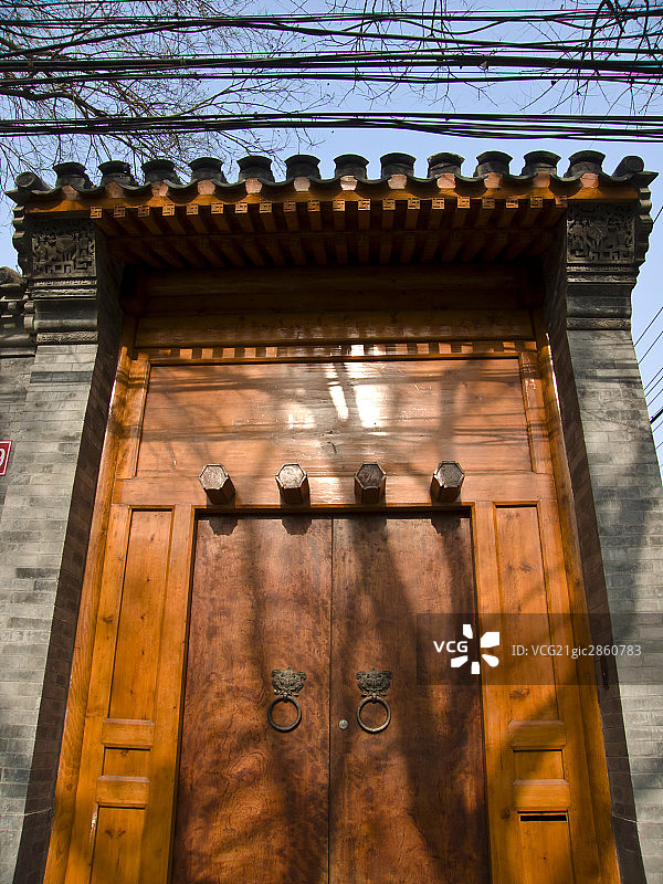 北京胡同四合院门大门图片素材