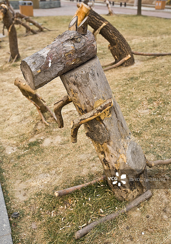 北京动物园木雕图片素材