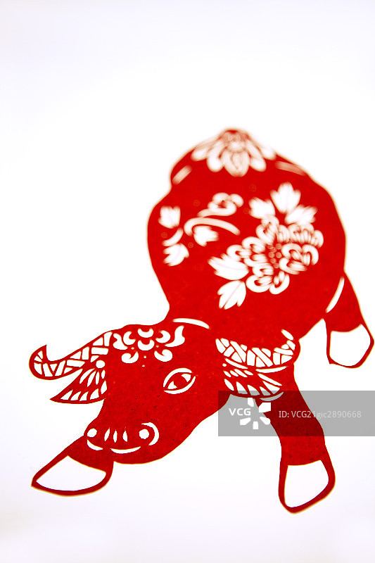 剪纸牛图片素材