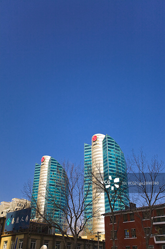 中国,北京,CBD双子座大厦图片素材