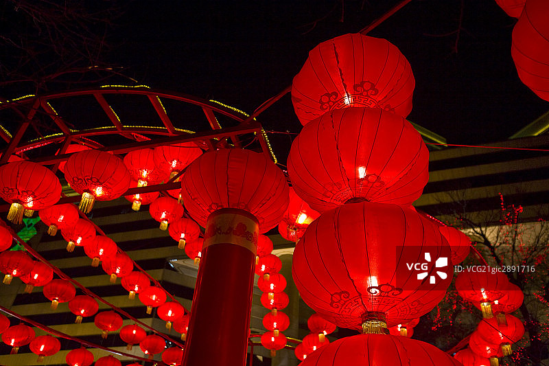 中国,北京,春节街头夜景图片素材