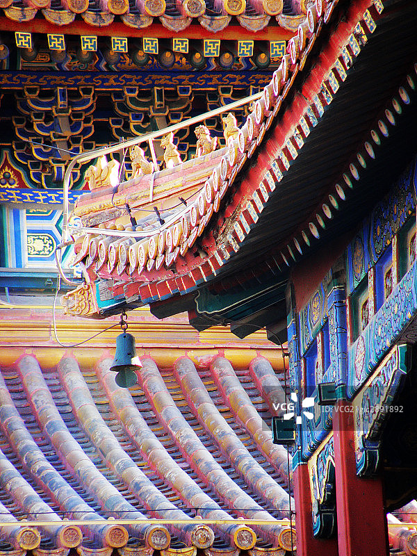 雍和宫宫殿屋檐图片素材