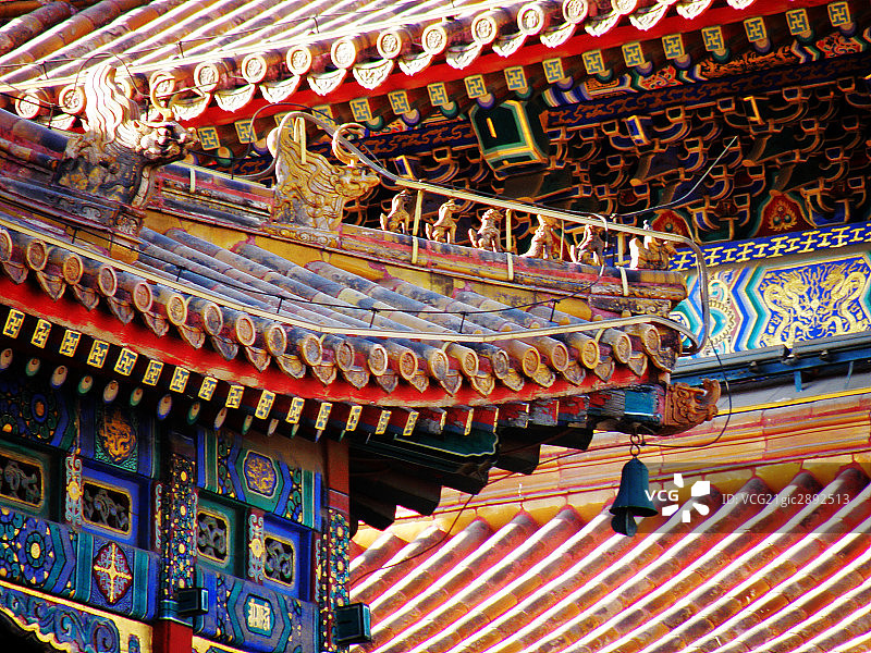 雍和宫宫殿屋檐图片素材