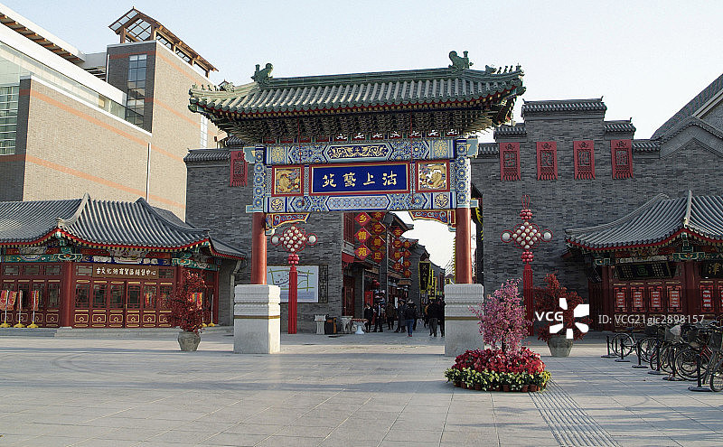 中国天津古文化街牌楼图片素材
