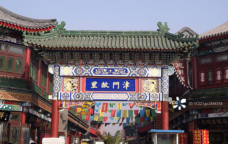 中国天津古文化街牌楼图片素材