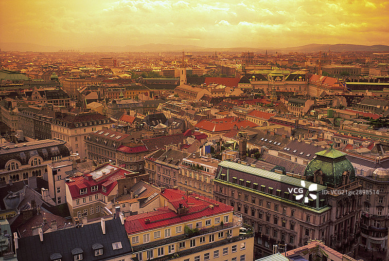维也纳奥地利城市俯拍图片素材