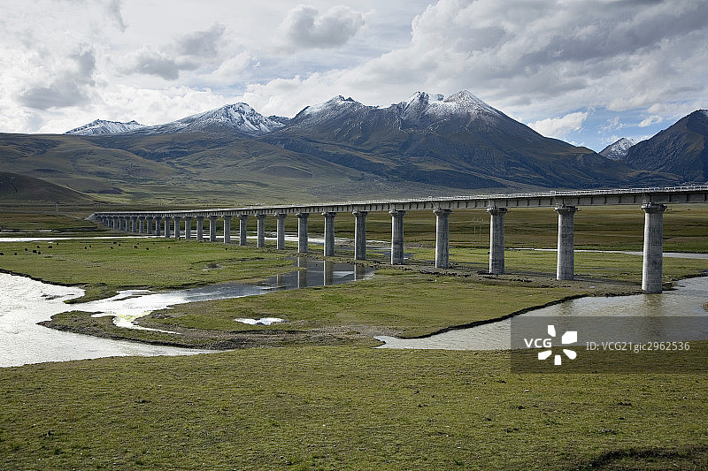 西藏当雄青藏铁路图片素材