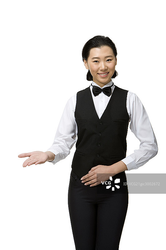 微笑的服务员图片素材