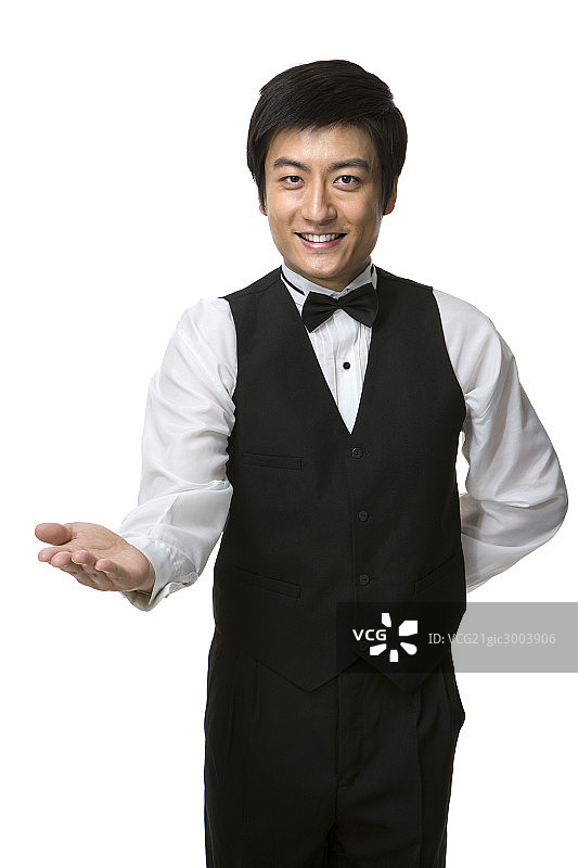 微笑的服务员图片素材