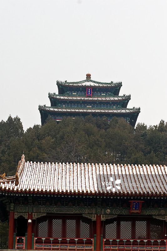 冬季的景山雪景图片素材