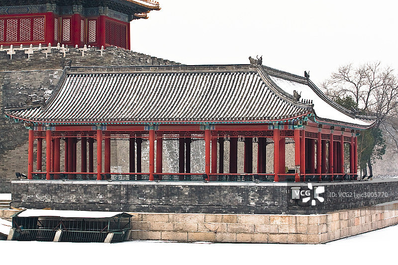冬季的故宫角楼雪景图片素材