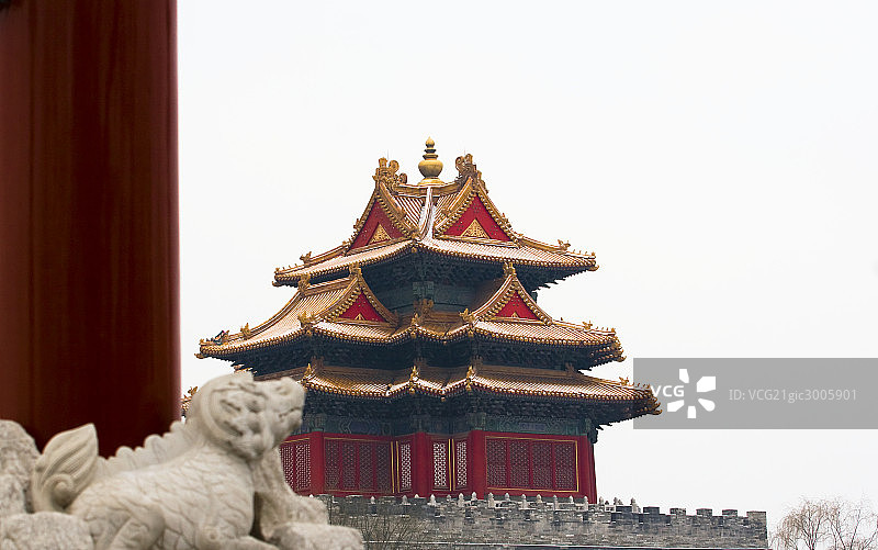 冬季的故宫角楼雪景图片素材