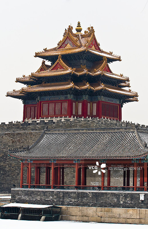 冬季的故宫角楼雪景图片素材