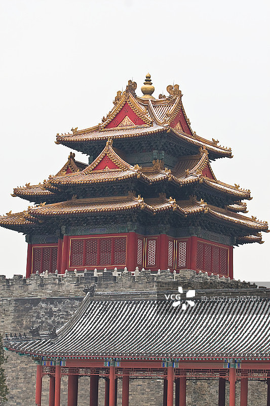 冬季的故宫角楼雪景图片素材