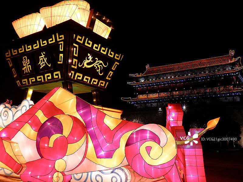 西安,南城门,夜景图片素材