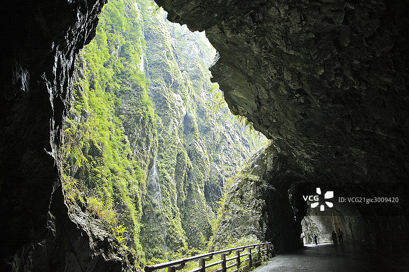 中国台湾太鲁阁公园,九曲洞大理石景观图片素材