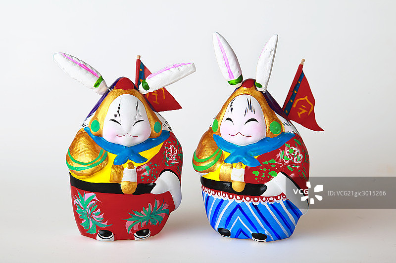 传统泥塑兔爷图片素材