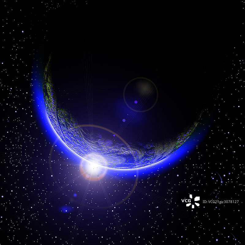 插画地球太阳星空图片素材