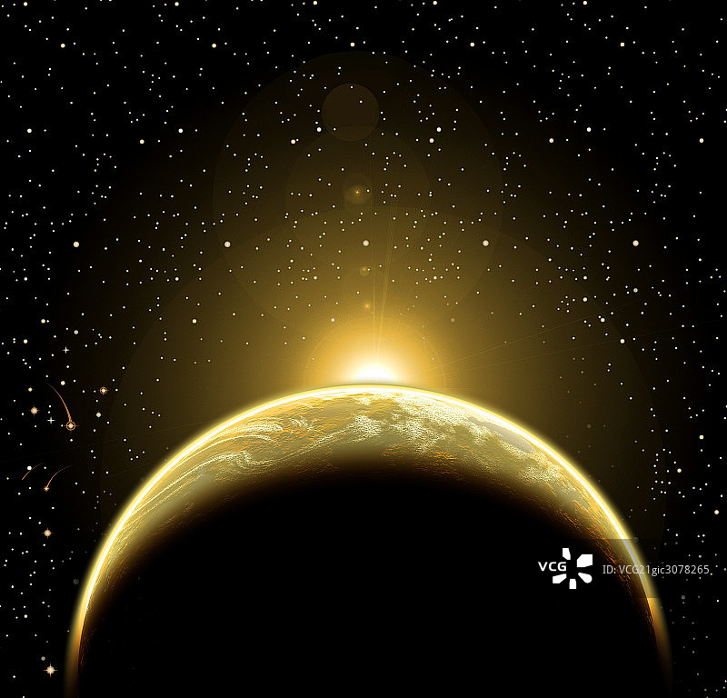 插画地球太阳星空图片素材