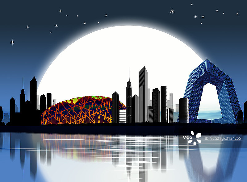 北京建筑插图图片素材