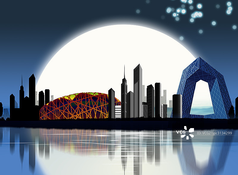 北京建筑插图图片素材