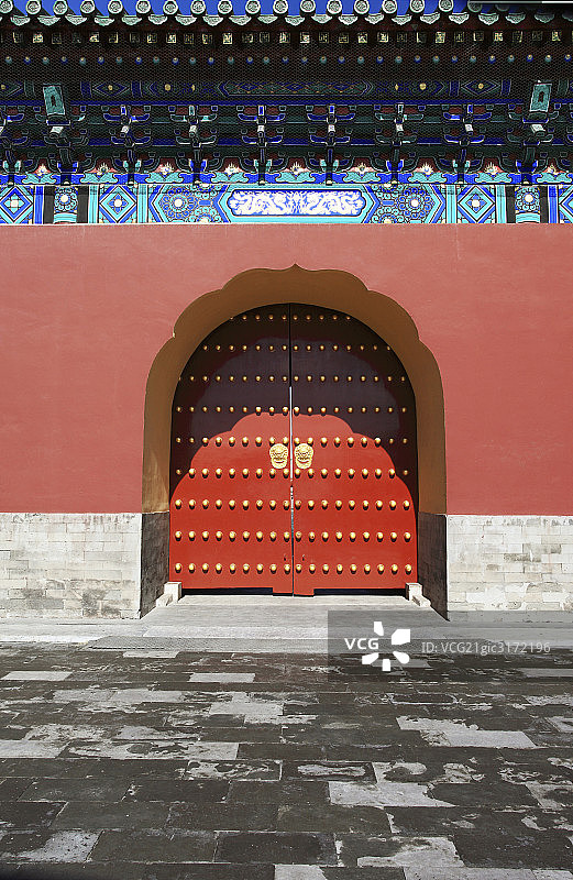 北京天坛红色宫门图片素材