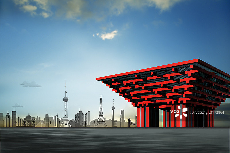 上海世界博览会插画图片素材