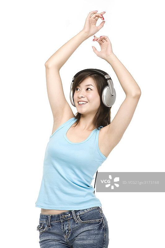 听音乐跳舞的女孩图片素材