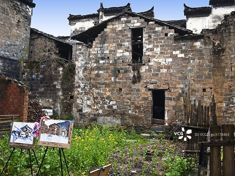 安徽省宏村自然人文风光图片素材