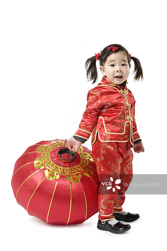 拿灯笼的小女孩图片素材