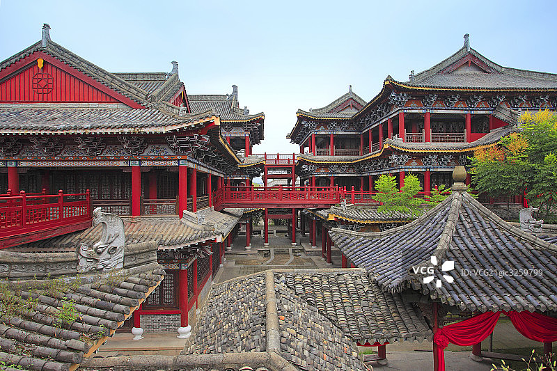 浙江横店宋代仿古建筑图片素材