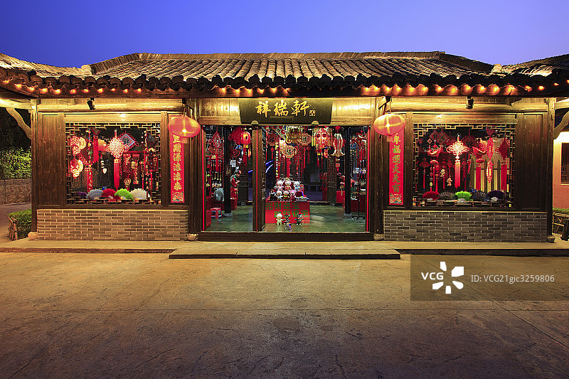 浙江横店江南水乡仿古建筑图片素材