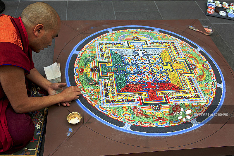 西藏沙画艺术图片素材