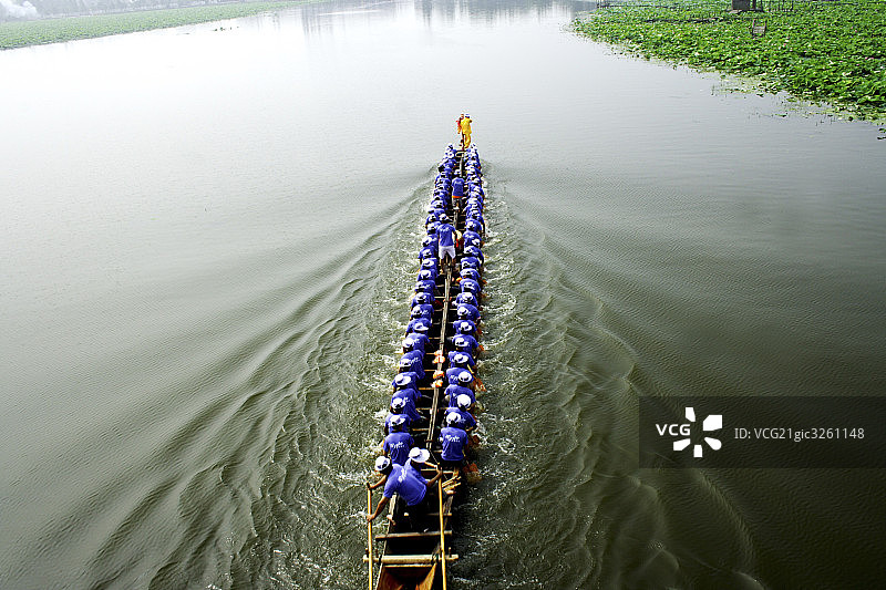 湖北仙桃,沔城龙舟赛图片素材