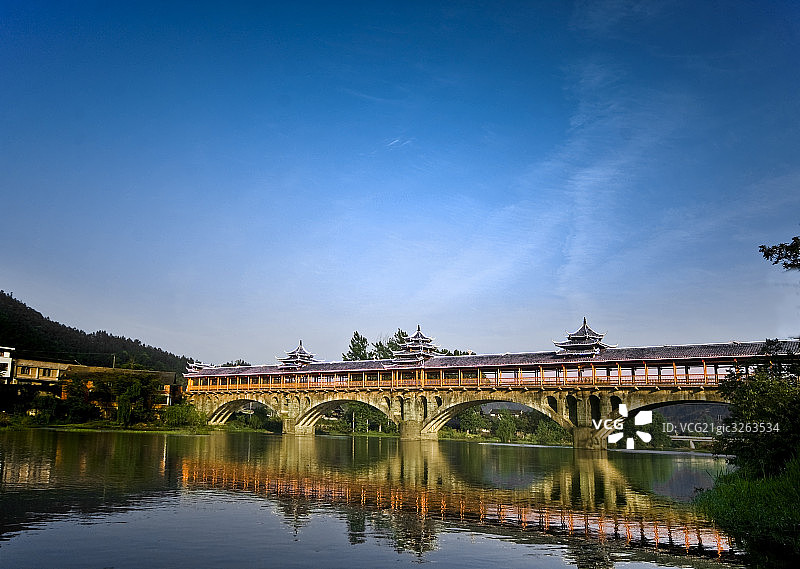 湖南侗族风雨桥图片素材