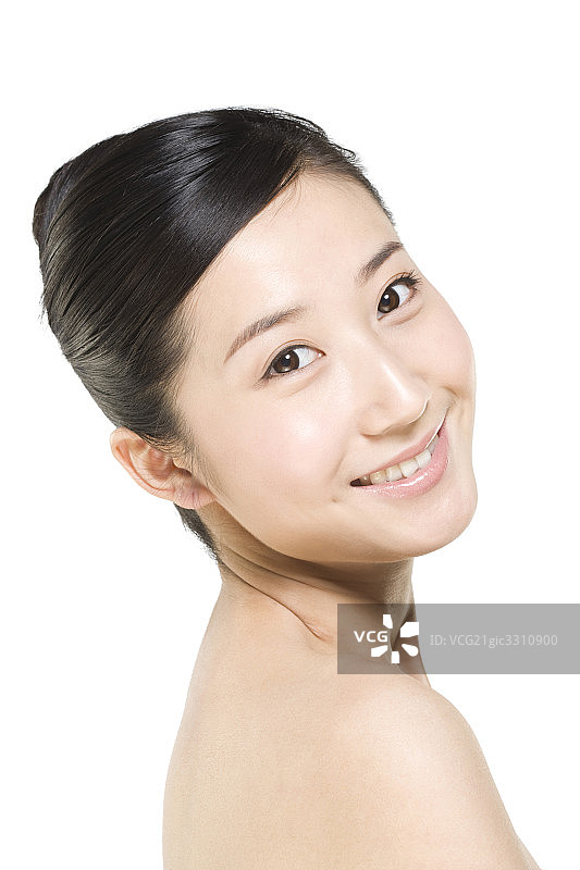年轻女人局部肖像图片素材